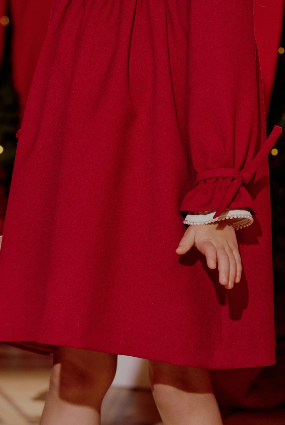 Majka - red children's dress with collar