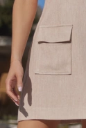Coni - Elegant Spring Dress with Buffs, Embellished Knots and Pockets