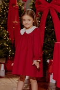 Majka - rotes Kinderkleid mit Kragen