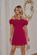 Graft - Rosa Minikleid mit Blumenverzierung