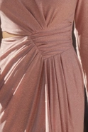 Bizim - Maxi Dress with Asymmetrical Neckline, Draping and Elegant Fronts