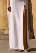 Lilianna - asymmetrisches Brautkleid mit Blumenverzierung