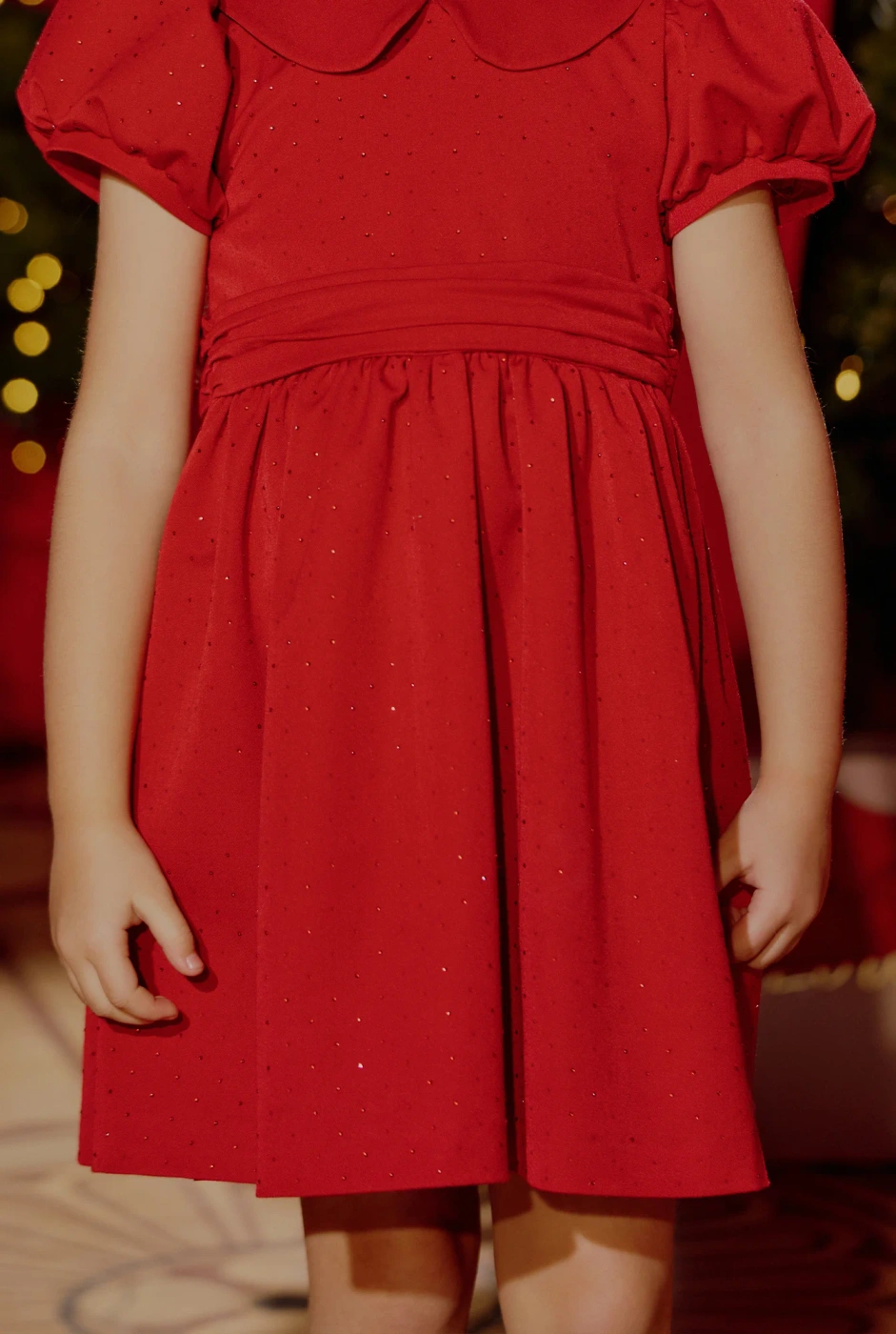 Gabi - rotes Kinderkleid mit Strasssteinen