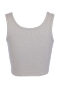 Zorca Grey - a classic gray top with a caption