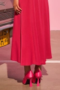 Urge - Elegant Midi Dress in Fuchsia Color