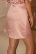 Hemani - Mini Corset Dress in Delicate Pink with Crinkled Collar