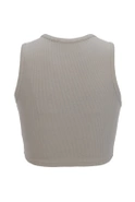 Saura - a short olive strapless top