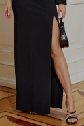 Monaco - asymmetric maxi with mesh-covered waist cutout