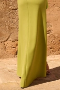 Jamila - asymmetrical maxi dress with feathers