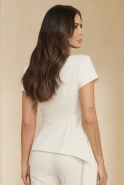 Puerto – off-white blouse with decorative sash
