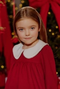 Majka - red children's dress with collar