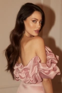 Hemani - Mini Corset Dress in Delicate Pink with Crinkled Collar