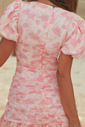 Roma - dress with floral print in shades of pink