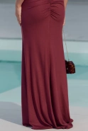 Paola – braunes Maxikleid mit Drapierelementen