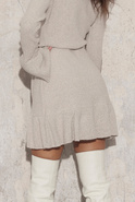 Lidia Grau - Mini in einem grauen Bouclé-Gewebe