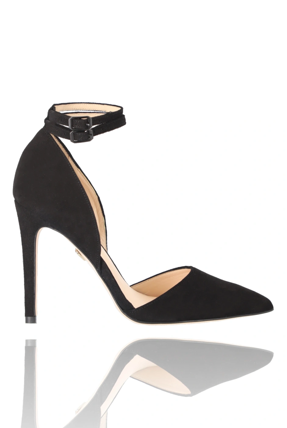 Terry - Schwarze Stilettos mit überzogener Spitze aus Wildleder