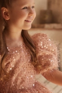 Kimi - Children's Mini Dress with Buffs and Embellished Bow