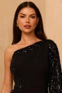 Antonella - Black Mini Dress with Asymmetrical Cutouts