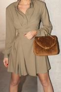 Eliana - Olive Shirt Style Dress