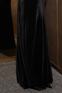Klaudia – black maxi dress with floral embellishment