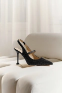 Marti – schwarze Pumps mit Glitzerapplikation