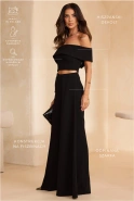 Zafarro – schwarzes Top mit Carmen-Ausschnitt
