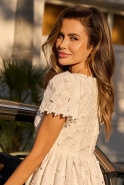 Vanessa – white mini dress with embroidered pattern