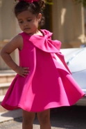 Mist - Rosa Kinderkleid mit Schleife und Haargummi