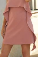 Yosma - Elegant mini corset dress with shawl, choker and underwire in dirty pink