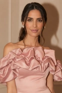 Hemani - Mini Corset Dress in Delicate Pink with Crinkled Collar