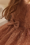 Kimi - Children's Mini Dress with Buffs and Embellished Bow