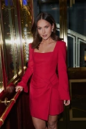 Celesta – rotes Minikleid mit Wickelunterteil