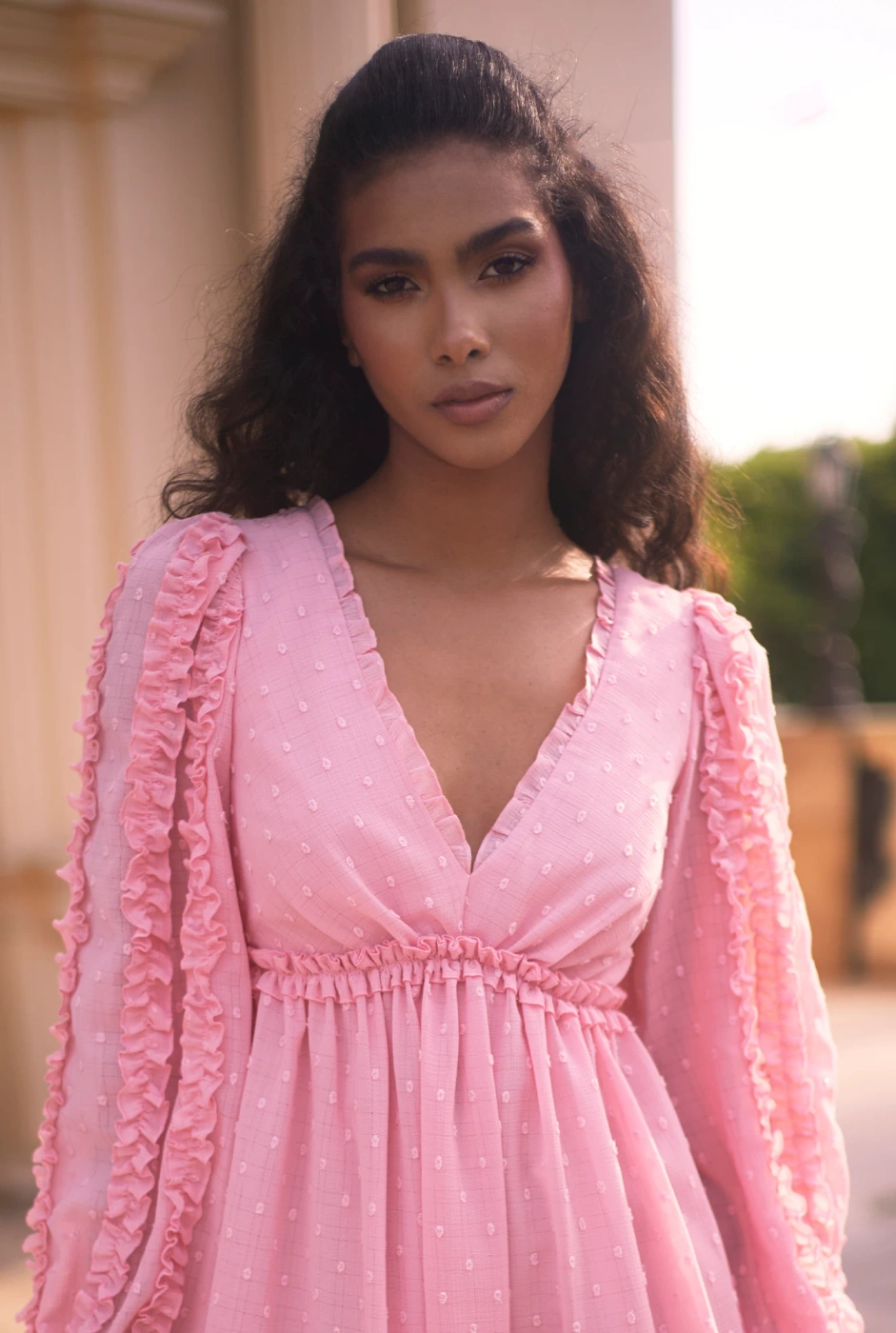 Uskaly - mini dress in magical pink