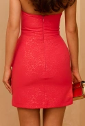 Julietta Raspberry - mini dress with corset top and romantic jabot