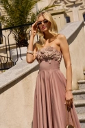 Cosala – corset midi dress with floral embellishment