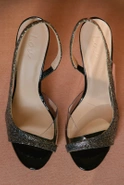 Valles - black glitter sandals with transparent details