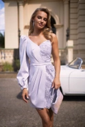 Vicki - asymmetrical dress in a shade of gray