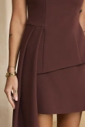 Torreda – brown mini skirt with elasticated waistband