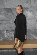 Khloe – black draped mini dress
