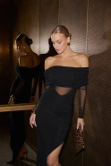 Maravillo – black maxi dress with mesh details