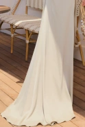 Blythia - Maxikleid mit Drapierungen in einem Erbsengrün-Ton
