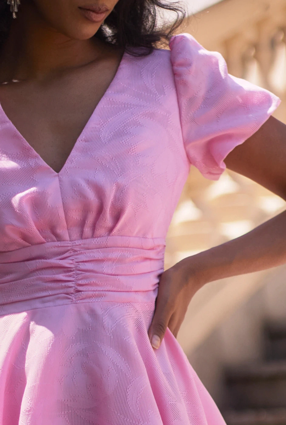 Nilda - Mini cocktail dress in powder pink