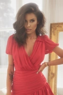 Susanita Rot - Minikleid mit Rüschen und Büffeln