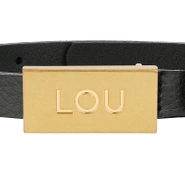 Lita Belt - Elegant Black Women's Belt with Gold Lou Buckle