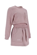 Kama - Rosa Trainingsanzug mit Minirock und Stickerei