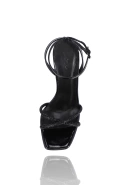 Blackdoe - Naturleder - Lackleder-Sandalen mit glänzenden Riemen