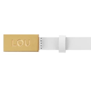 Lita Belt - White Women's Belt with Gold Buckle