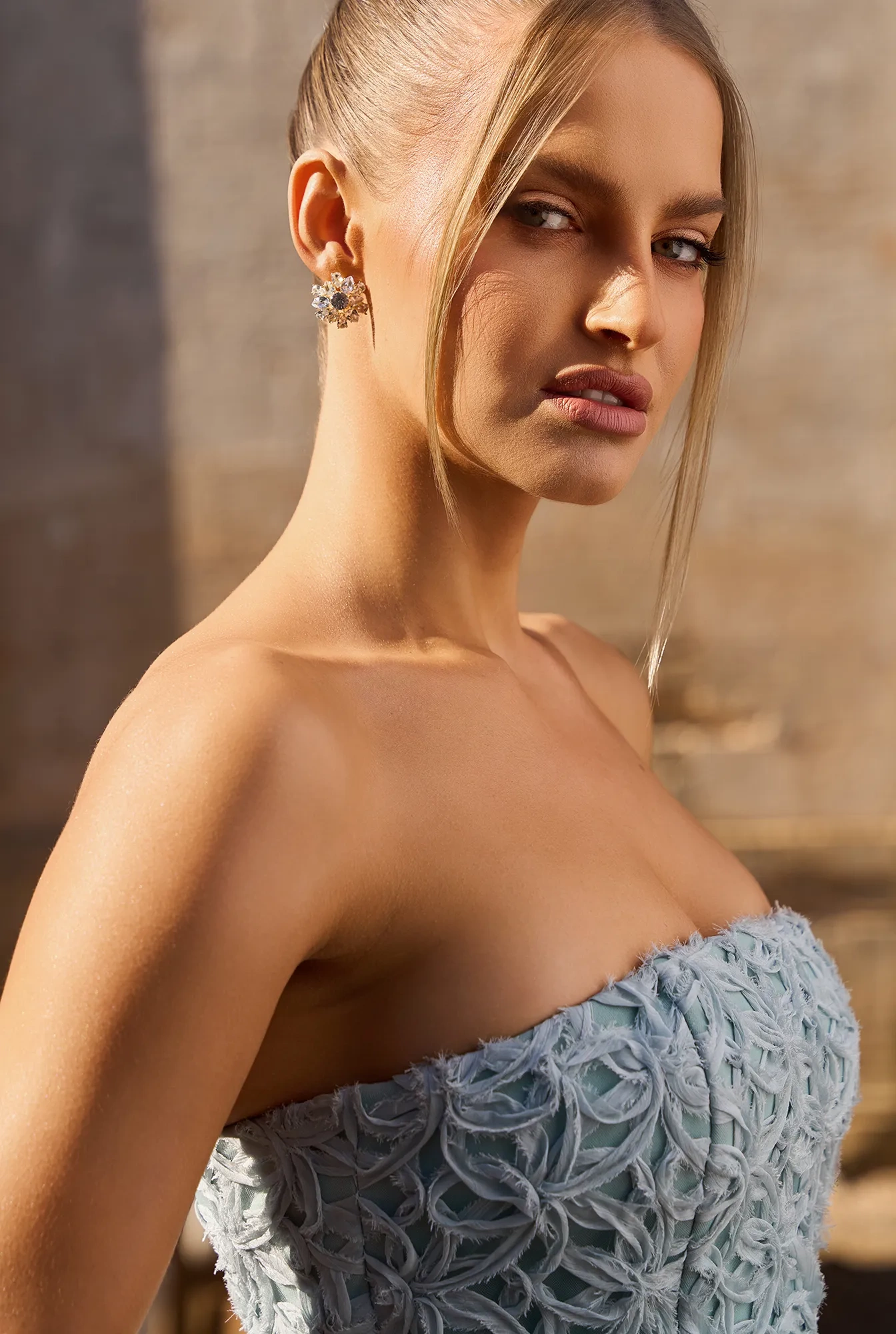 Rime - vergoldete Ohrringe mit Silberzirkonen