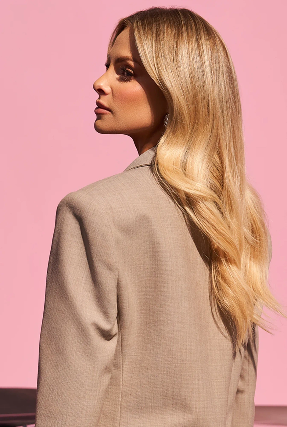 Djihene - beige jacket with wool additions