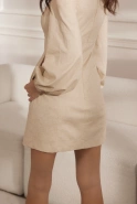 Orsola - Sommerliches Minikleid in Hellbeige mit Knöpfen